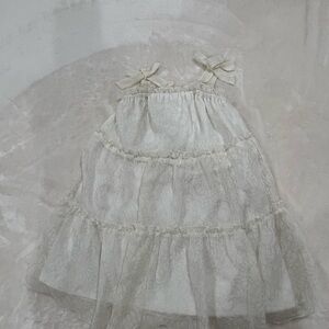 Gianni Bini GB girls White Lace Dress with Bows